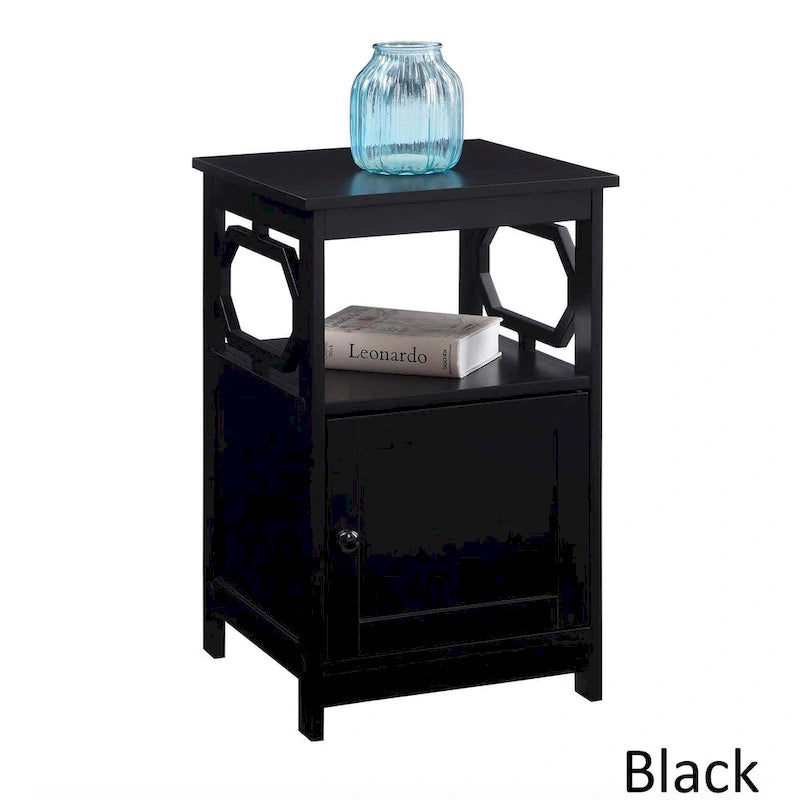 Convenience Concepts Omega End Table with Storage Cabinet and Shelf