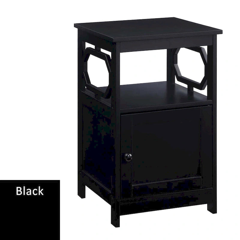 Convenience Concepts Omega End Table with Storage Cabinet and Shelf