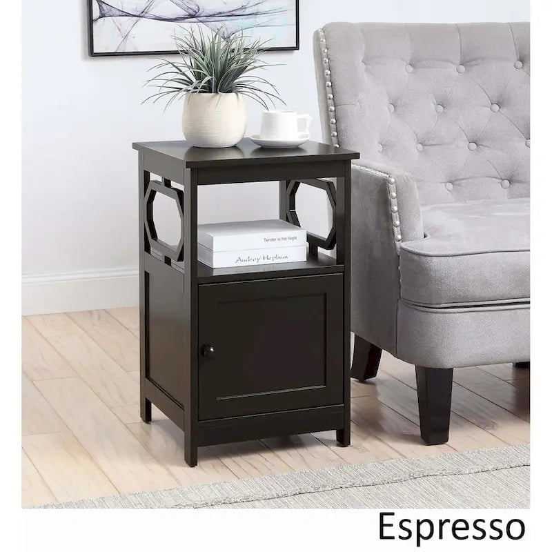 Convenience Concepts Omega End Table with Storage Cabinet and Shelf
