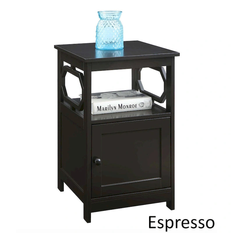 Convenience Concepts Omega End Table with Storage Cabinet and Shelf