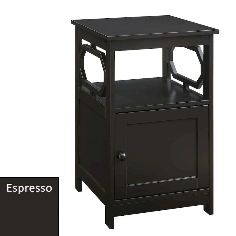 Convenience Concepts Omega End Table with Storage Cabinet and Shelf