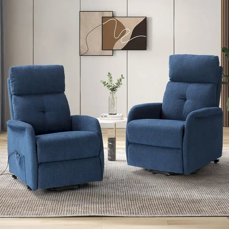 Elisa Power Remote Lift Assist Recliner Set Of 2 with Metal Base