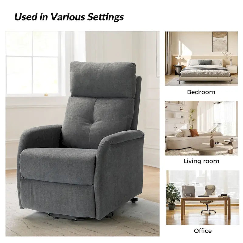 Elisa Power Remote Lift Assist Recliner Set Of 2 with Metal Base