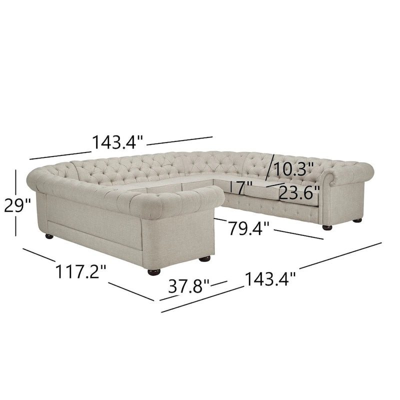 Knightsbridge Chesterfield 11-Seat Sectional by  Artisan