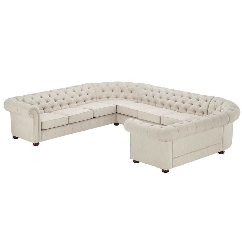 Knightsbridge Tufted Scroll Arm Chesterfield U-shaped Sectional by  Artisan