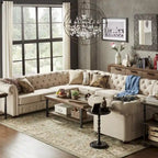Knightsbridge Tufted Scroll Arm Chesterfield U-shaped Sectional by  Artisan