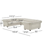 Knightsbridge Tufted Scroll Arm Chesterfield U-shaped Sectional by  Artisan