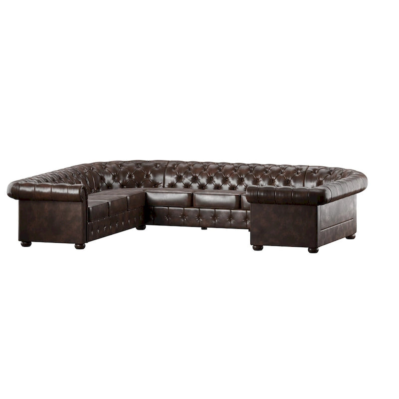Knightsbridge Tufted Scroll Arm Chesterfield U-shaped Sectional by  Artisan