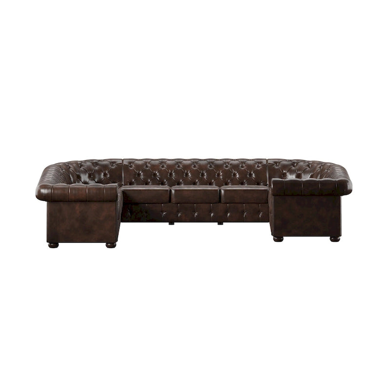 Knightsbridge Tufted Scroll Arm Chesterfield U-shaped Sectional by  Artisan