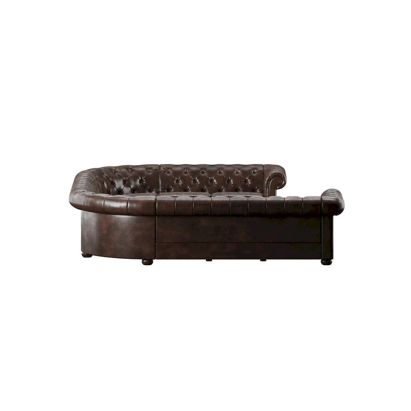 Knightsbridge Tufted Scroll Arm Chesterfield U-shaped Sectional by  Artisan