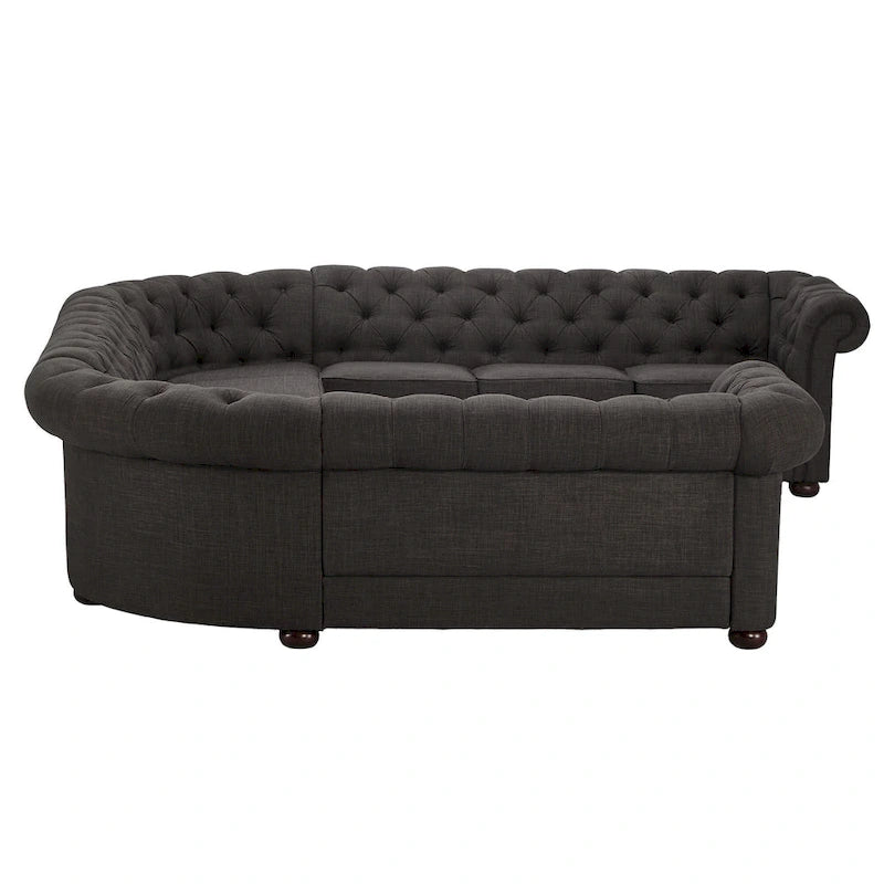 Knightsbridge Tufted Scroll Arm Chesterfield U-shaped Sectional by  Artisan