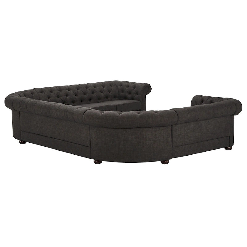 Knightsbridge Tufted Scroll Arm Chesterfield U-shaped Sectional by  Artisan