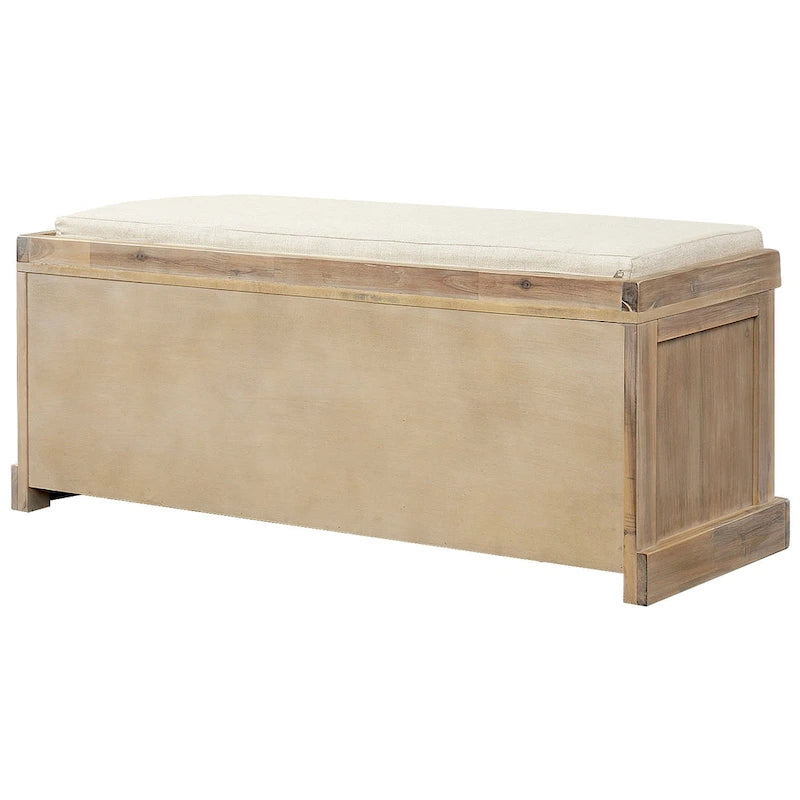 Nestfair Entryway Storage Bench with Cushion and Basket