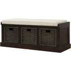 Nestfair Entryway Storage Bench with Cushion and Basket
