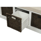 Nestfair Entryway Storage Bench with Cushion and Basket