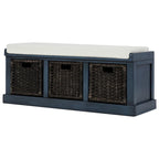 Nestfair Entryway Storage Bench with Cushion and Basket