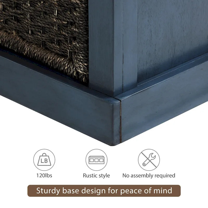 Nestfair Entryway Storage Bench with Cushion and Basket