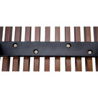 48 Rectangular Platform Entryway Bench in Natural Wood Modern Slatted Design for Living Room Home & Office