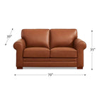 Hydeline Brookfield Top Grain Leather Sofa Set, Sofa and Loveseat