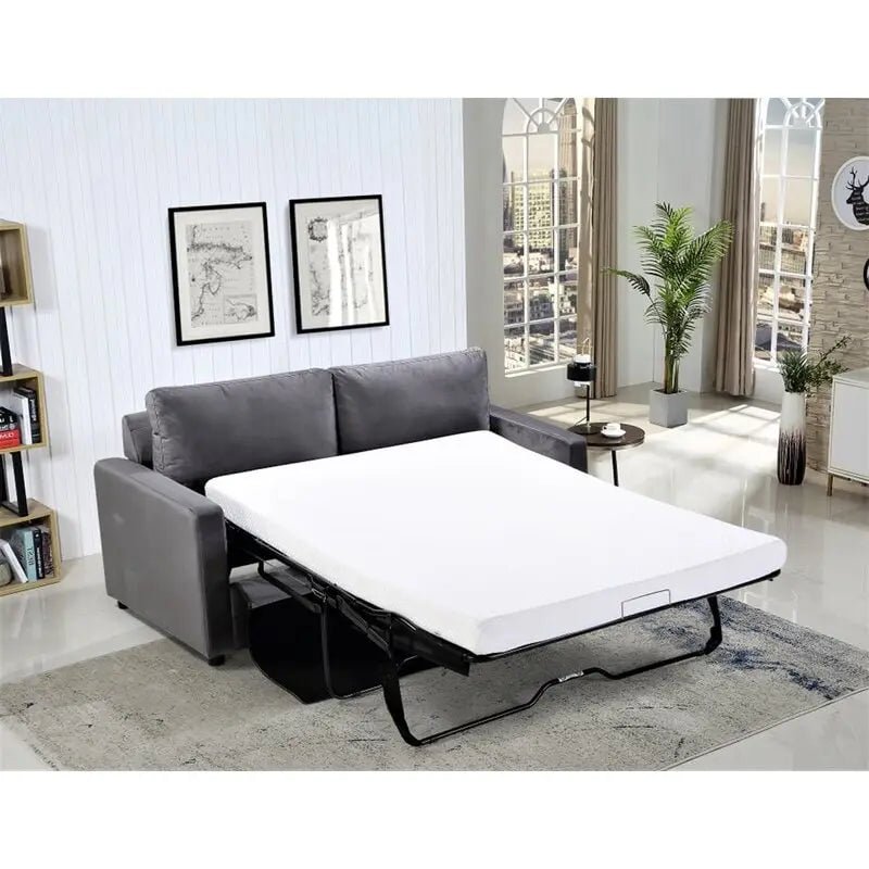 US Pride Furniture Knightsville Velvet 70 inch Square Arms Sofa Bed