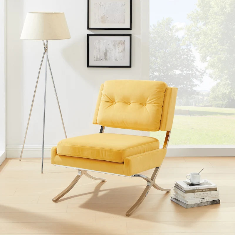 Art Leon Modern and Comfortable Velvet Armless Accent Chair