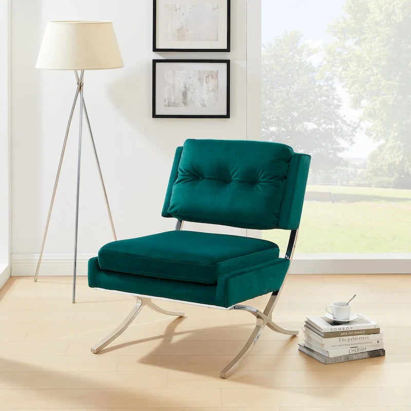 Art Leon Modern and Comfortable Velvet Armless Accent Chair