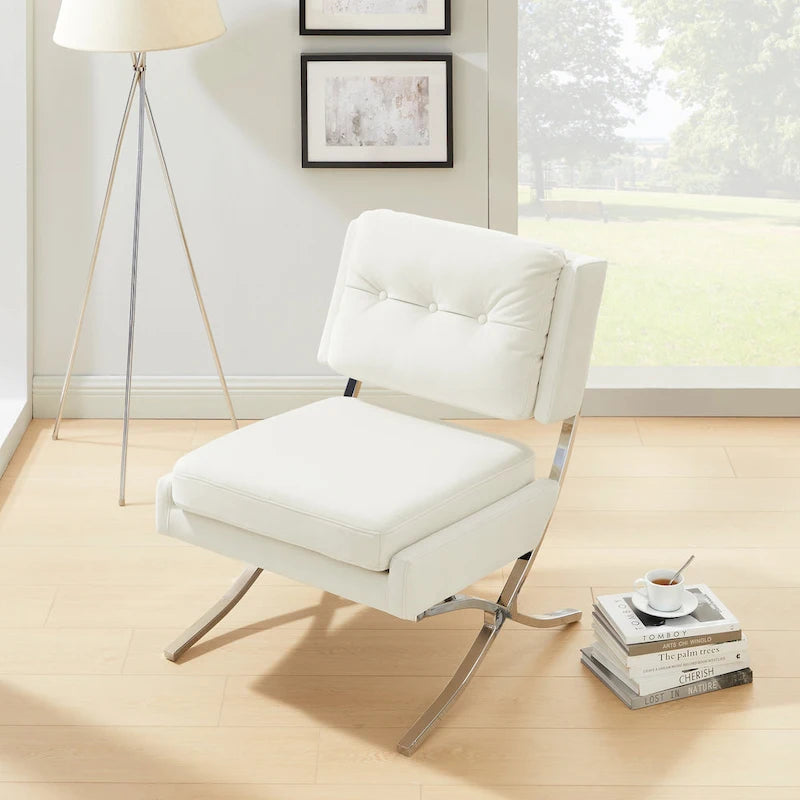 Art Leon Modern and Comfortable Velvet Armless Accent Chair