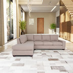 Coast to Coast Sofas Contemporary L Shaped Sectional Sofa Polyester Nylon Solid Wood Frame Upholstered