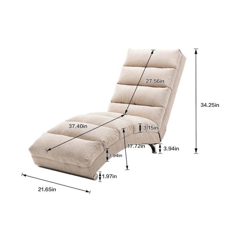 Linen Chaise Lounge Indoor Chair