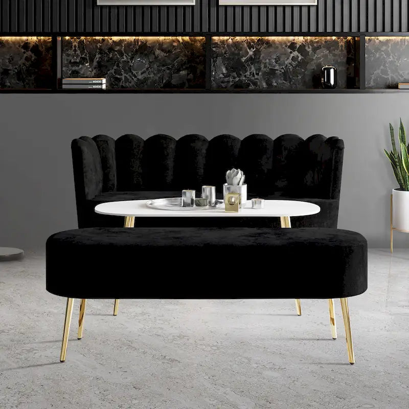 CraftPorch Luxurious Velvet Upholstered 3-piece Living Set