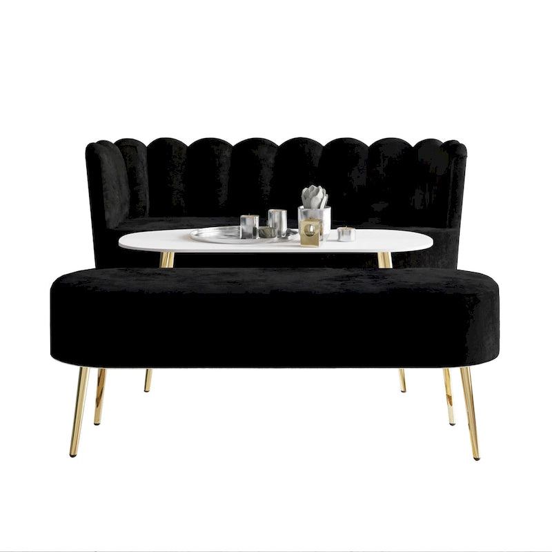 CraftPorch Luxurious Velvet Upholstered 3-piece Living Set