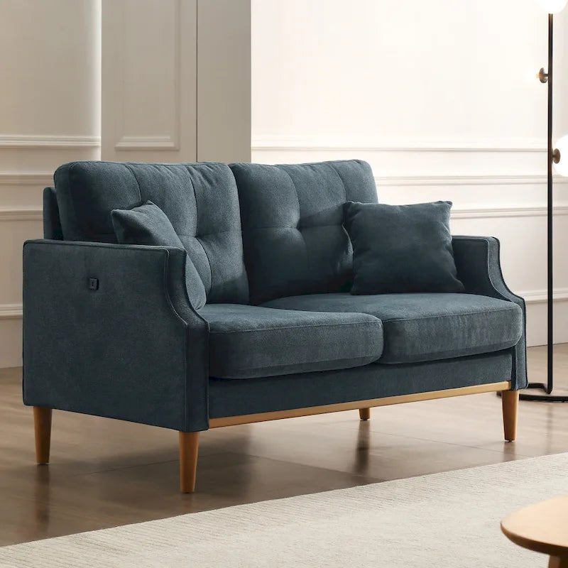 Loveseat With Waterproof Fabric, USB Charge