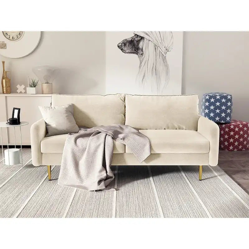 70 Velvet Square Arm Sofa