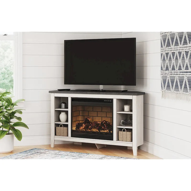 Arlenbry 48 Corner TV Stand with Electric Fireplace - 48W x 15.75D x 28.5H