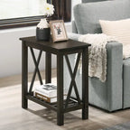 Joya Farmhouse 12-inch Faux Marble 1-Shelf Side Table by