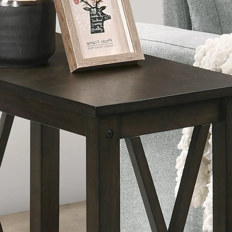 Joya Farmhouse 12-inch Faux Marble 1-Shelf Side Table by