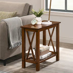Joya Farmhouse 12-inch Faux Marble 1-Shelf Side Table by