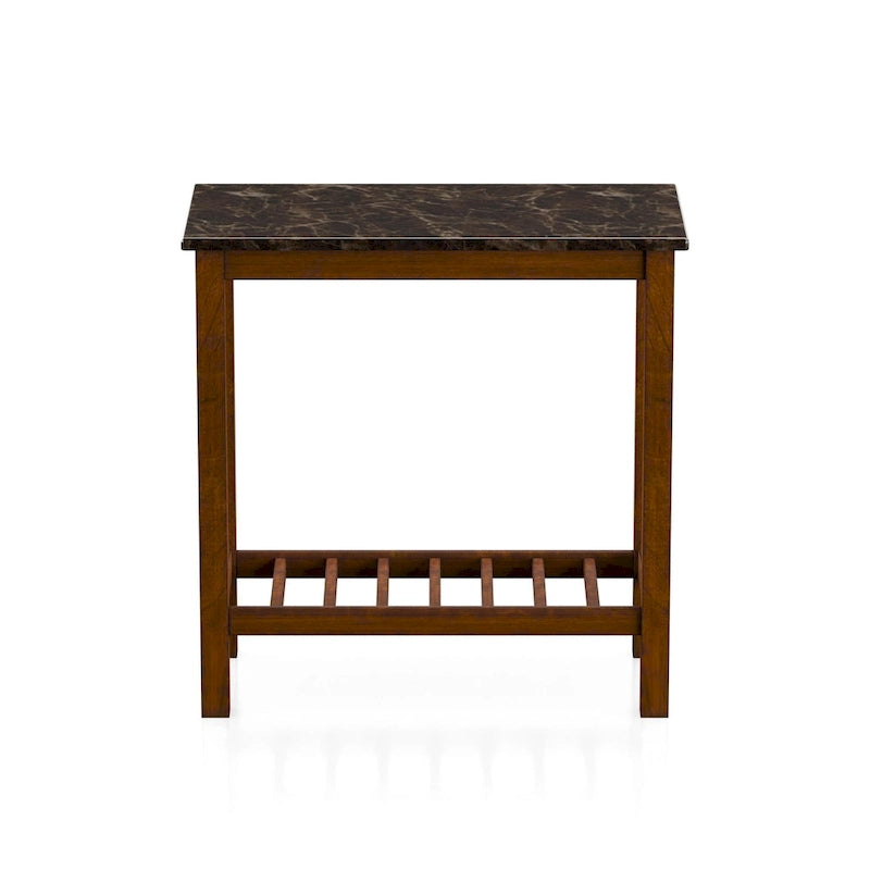 Joya Farmhouse 12-inch Faux Marble 1-Shelf Side Table by