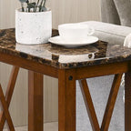 Joya Farmhouse 12-inch Faux Marble 1-Shelf Side Table by