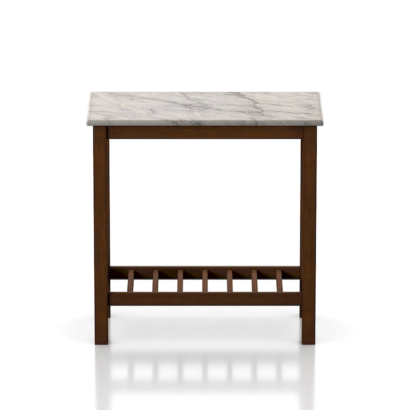 Joya Farmhouse 12-inch Faux Marble 1-Shelf Side Table by