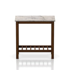 Joya Farmhouse 12-inch Faux Marble 1-Shelf Side Table by