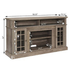 Entertainment Console with Open and Closed Storage Space