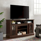 Entertainment Console with Open and Closed Storage Space