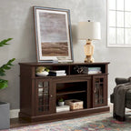 Entertainment Console with Open and Closed Storage Space
