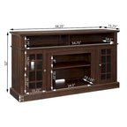 Entertainment Console with Open and Closed Storage Space