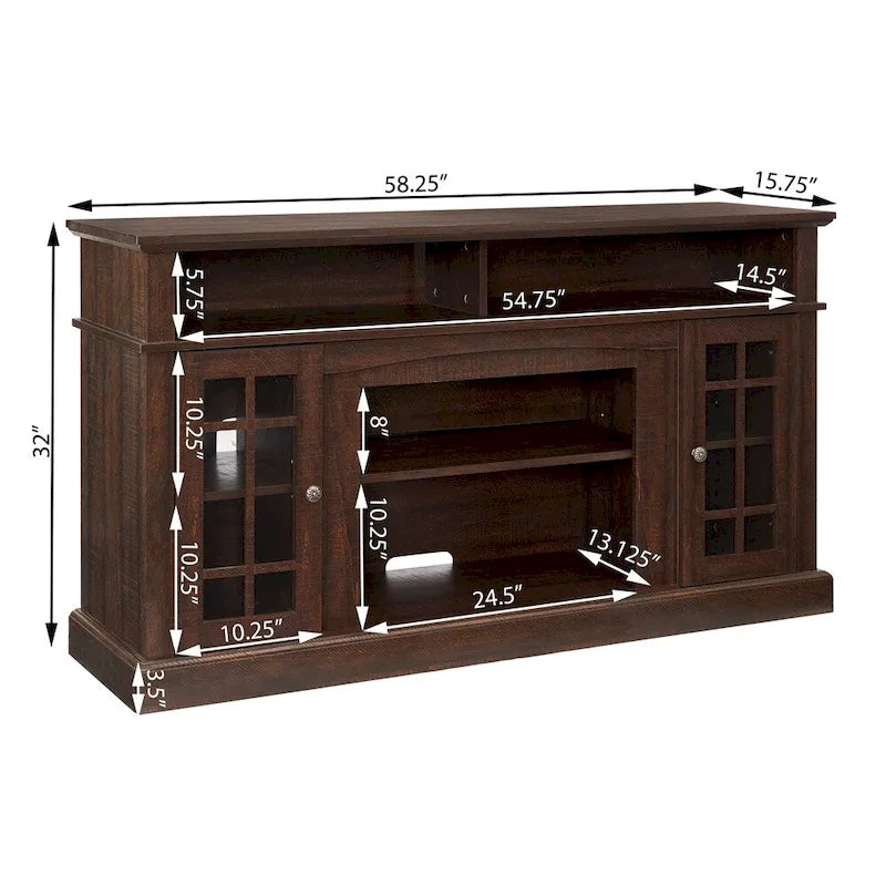 Entertainment Console with Open and Closed Storage Space
