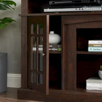 Entertainment Console with Open and Closed Storage Space