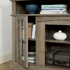 Entertainment Console with Open and Closed Storage Space