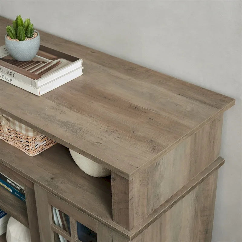 Entertainment Console with Open and Closed Storage Space