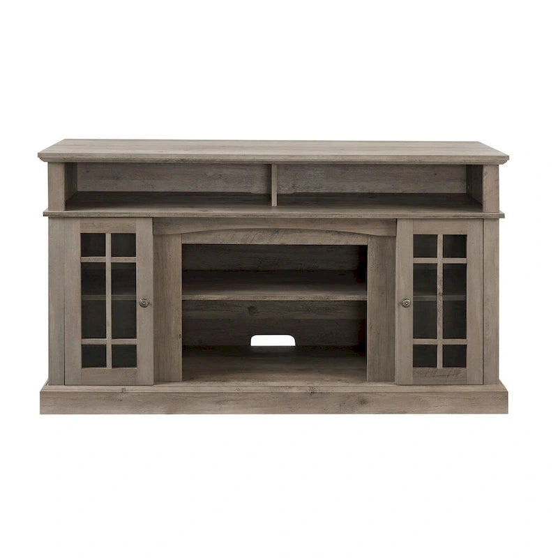 Entertainment Console with Open and Closed Storage Space